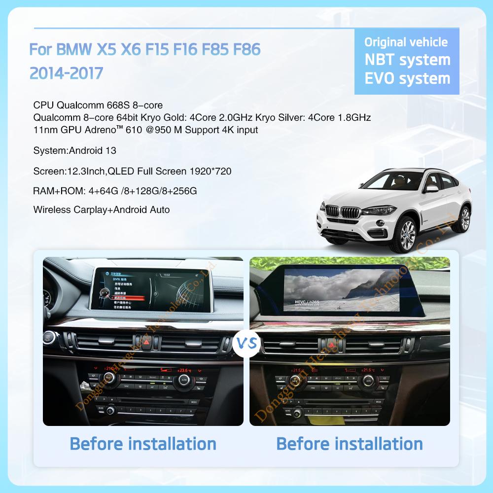 12.3 Original NBT System For BMW X5 X6 F15 F16 F85 F86 2014-2017 Car Multimedia Player GPS Navigation Radio CarPlay 4G 360Camera