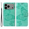 For iPhone 17 Pro Max Wallet Case Floral Butterfly Imprinted Leather Phone Cover Stand