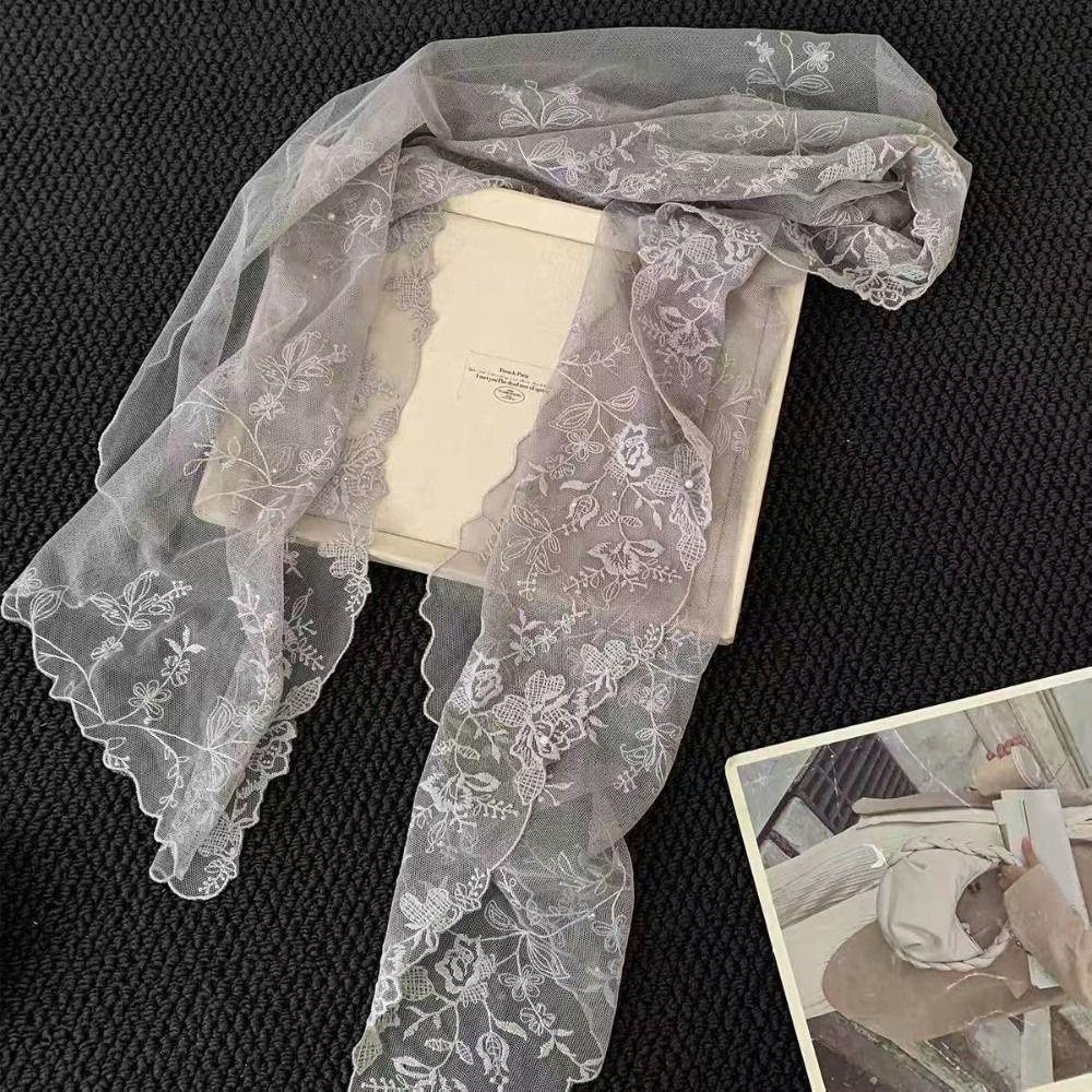 Korean Version Sunscreen Shawl Long Female Headscarf Casual Women's Lace Scarf