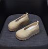 Female Big Head Ugly Cute Casual Fashion Versatile Round Head Thick Sole One Pedal Dad Shoes Woman