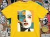 Abstract Woman Face T-Shirt: Cubist Pop Art Graphic Tee