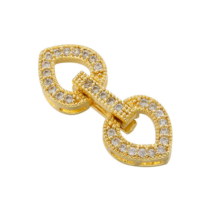 ZHUKOU Hooks for jewelry making women bracelet jewellery making supplies Cubic zirconia connectors jewelry materials VK197