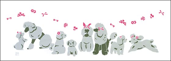 

Dyeing Anbo Tenugui Authentic Dyed Cotton Made in 35cm x 100cm All Poodles, Gray 100% Tokuoka, Japan, сірий колір