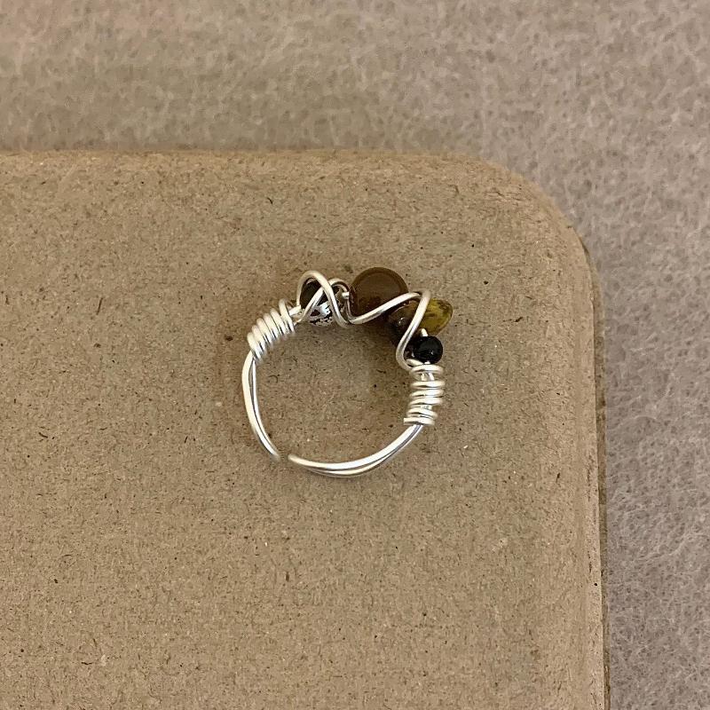 Vintage-inspired Rings with Multicolor Crystal and Tiger Eye Stone Accents Perfect for Special Occasions