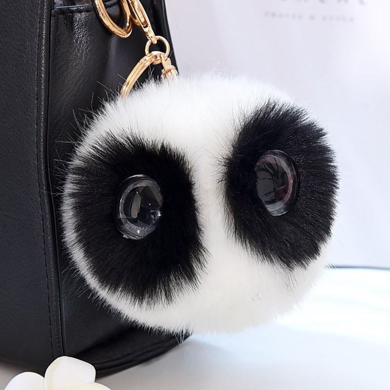 Fluffy Rabbit Fur Ball Pompom Owl Women Pompon Owl Female Toy Bag Car Trinket Jewelry Gift Bag Charm
