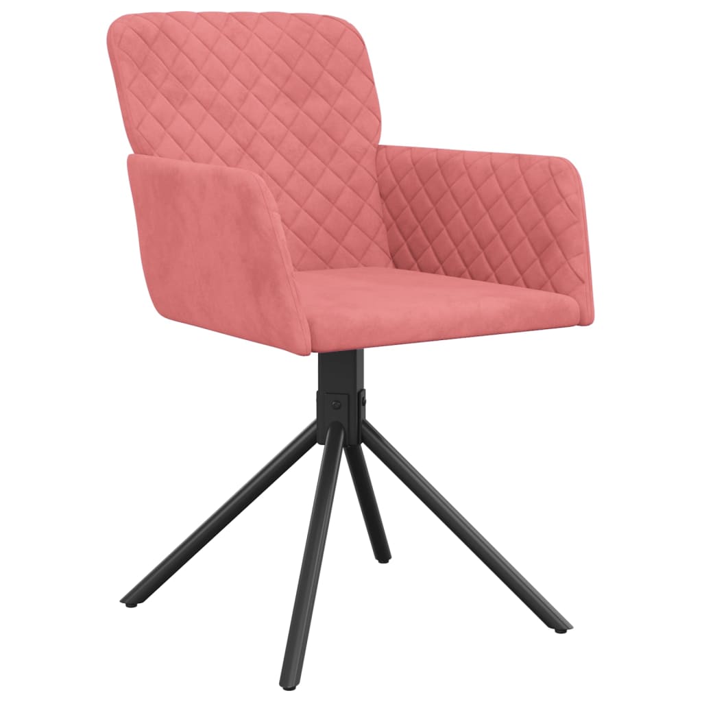 Dining Chairs 2 Pcs Swivel Pink Velvet