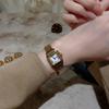 Small Square Chain Watch Women's Niche Roman Scale Literary Light Luxury Quartz Watch