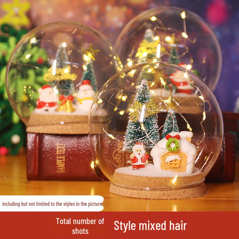 Handmade DIY Santa Claus Snow Globe Christmas Tree Ornament