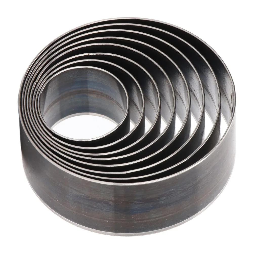 8 PEZZI Gamma di Dimensioni da 25 mm a 60 mm Fustelle da Taglio per Pelle Acciaio al Carbonio Design Anti-deformazione Punzone per Fori Pelle Die