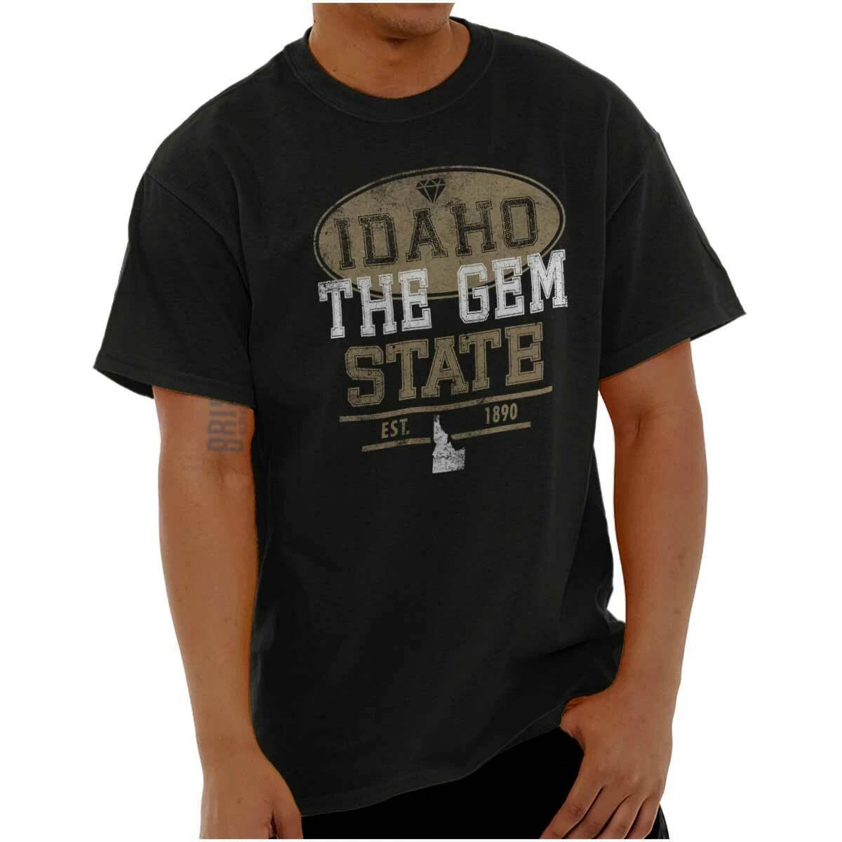 Idaho The Gem State Vacation ID Travel Gift Womens or Mens Crewneck T Shirt Tee XXL