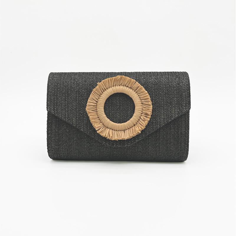 2025 Women's Retro Straw Evening Bag: High-End Minimalist Woven Beach Style