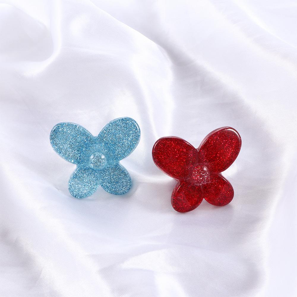 

Блестящие милые очаровательные блестки цветок смола акриловое кольцо на палец кольцо на большой палец бабочка модные украшения