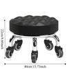PU Leather Rotating Rolling Stool Waterproof 360 Degree Rotating Rolling Pulley Chair Sturdy Universal Wheel Low Seat Nail Salon