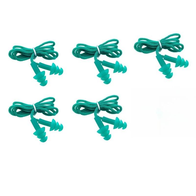 

5pcs Soft Silicone Corded Ear Plug Protector Reusable EarPlugs Hearing Protection Noise Reduction Earplugs Comfortable Earmuf