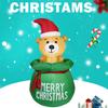 Christmas Inflatable Bear Model with LED Lights Cute Bear Quick Blow Up Lighted Inflatable Model