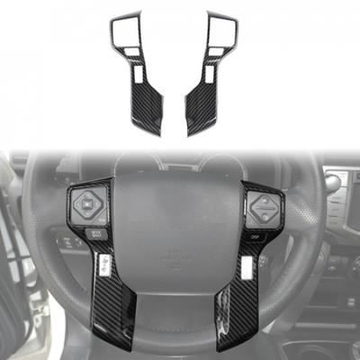 2x Interior Steering Wheel Panel Cover Trim Bezel For 4runner 2010+ Carbon Fiber