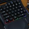 USB Single Hand Keyboard Ultra-slim Luminous One Handedly Keyboard 3 Color Backlight Wired Gaming Mechanical Keyboard Smartphone