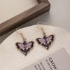 Dark Wind Oil Butterfly Earrings, Creative Design Sense Alloy Star Moon Moth Ear Hook Earrings Women