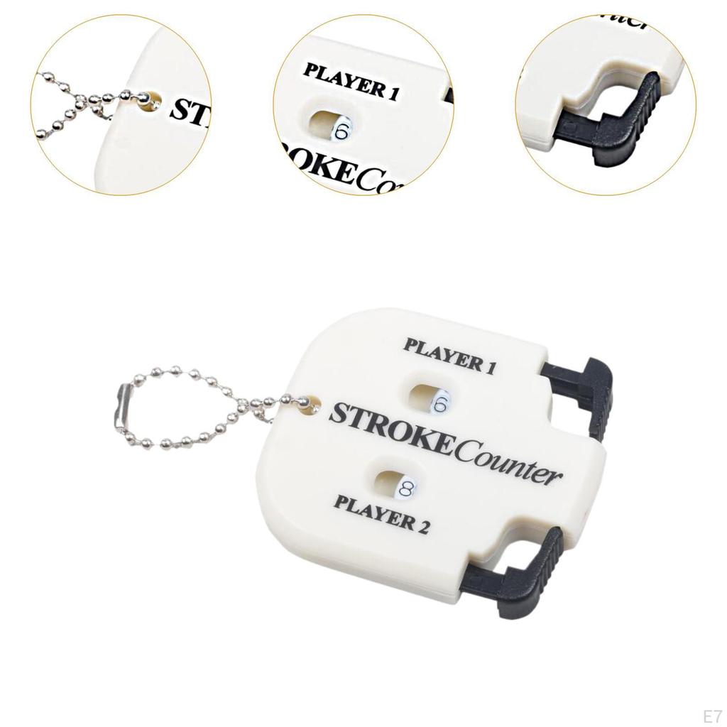 Golf Stroke Counter Accessories 2 Digit Square, Manual, Player with Key Chain Portable for Games