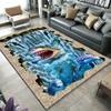 Creative Ocean 3D Dolphin Cave Lava Carpet for Living Room Decor Sofa Rug Kid's Play Mat Bedroom Bedside Soft Rug Doormat