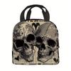 1pc, Vintage Style Skulls In Love. Printed Thermal Bag, Insulated Bag, Not for Food Contact, Suitable for Home, Restaurant