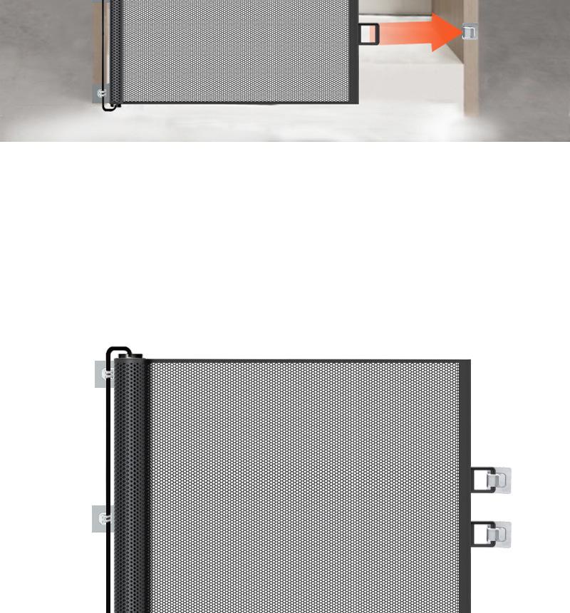Retractable Pet Gate: Indoor Safety Net for Dogs & Cats, No-Drill Isolation Fence for Stairways & Hallways