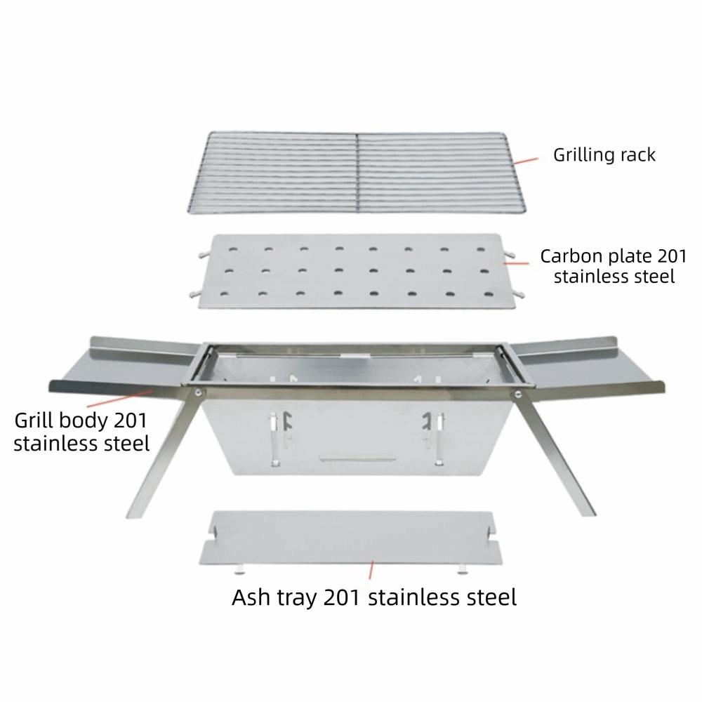 Stainless Steel Folding Barbecue Stove Rust-proof Barbecue Shelf Barbecue Grill Camping