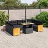 VidaXL Garden Lounge Set with Cushions 10 Pcs, Patio Sofas, Patio Furniture Set, Outdoor Furniture, Black 3274100