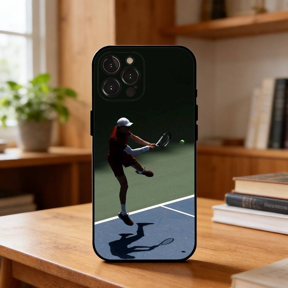 Italian athletes Jannik Sinner Phone Case For iPhone17,16,15,14,13,12,Plus,Pro Max, 5G Others Soft Black Cover iPhone14Pro