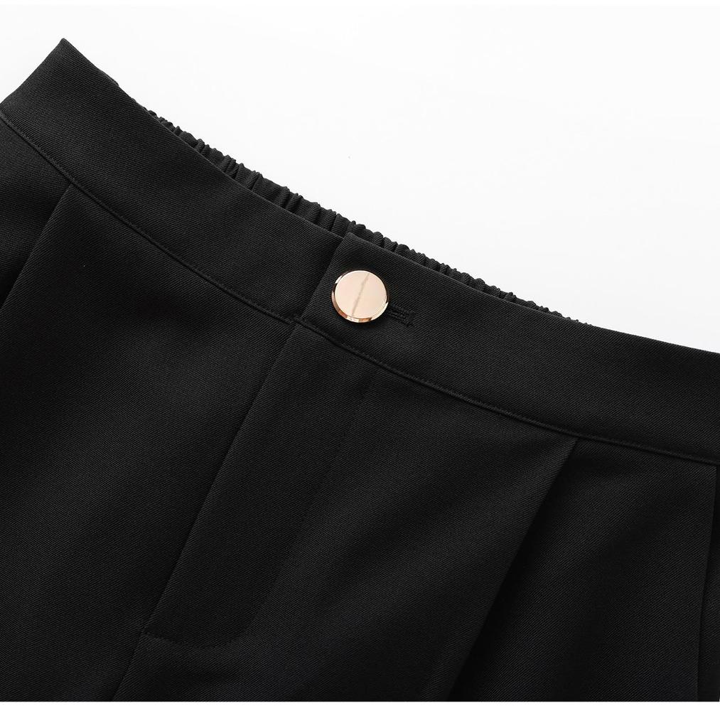 Women's Spring/Summer Age-Defying Suit Set: Waist-Cinched Vest & Draped Wide-Leg Pants.