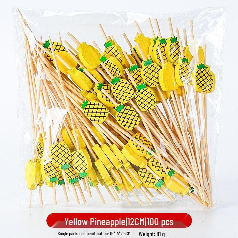12CM Bamboo Pearl Skewers: Creative Cocktail and Fruit Plate Decor Toothpicks