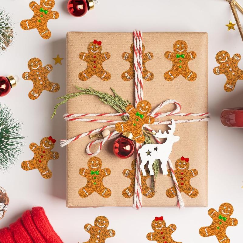 500Sheets/Roll Merry Christmas Stickers Santa Hat Christmas Bells Seal Labels Stickers For Diy Gift Baking Package Envelope
