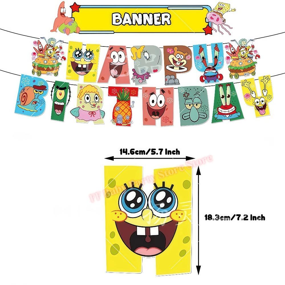 Cartoon Spongebobed Birthday Party Favors Bracelets Keychains Carnival Prizes Pinata Goody Bag Fillers Party Gift Birthday Decor