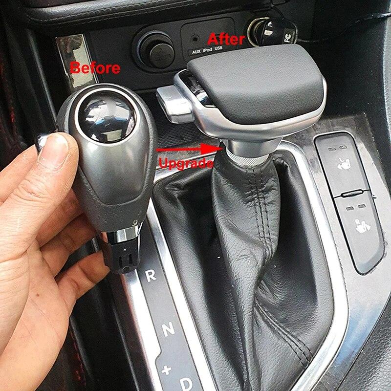Universal PU Leather Automatic Car Gear Shift Knob Shifter Lever Handle Head Stick Replacement Interior Accessories for Kia for Hyundai