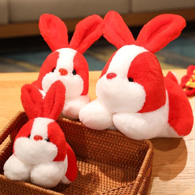 New 20 -30cm Kawaii Funny Red Rabbit Toys Stuffed Lovely Animal Plush Doll For Kids Children Girls Soft Cartoon Pillow Gift