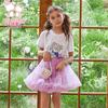 Fuluomi Girls' Bear Print Mesh Skirt Set
