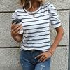 Maglietta pullover a righe estive Maglietta da donna T-shirt a maniche casual da donna
