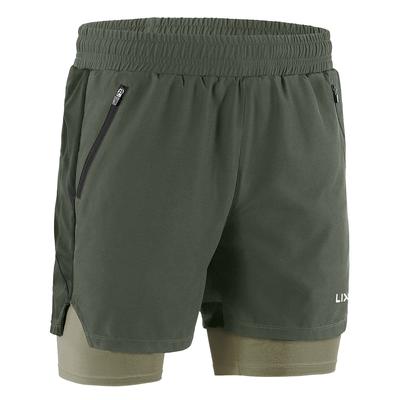 Lixada Men 2 In 1 Running Shorts Quick Drying Breathable Active Training Exercise Jogging Marathon