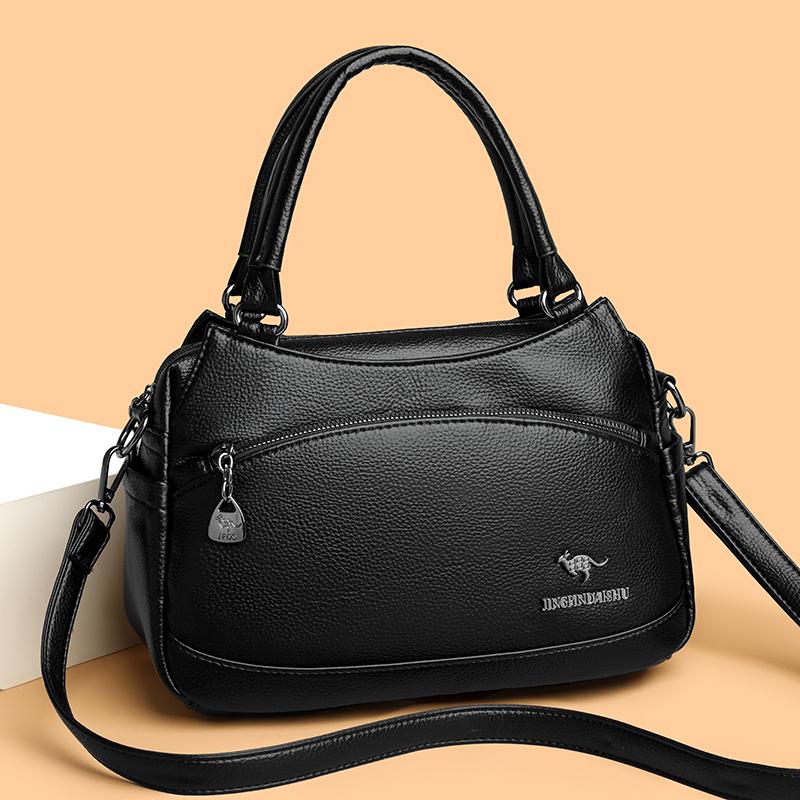Women's Bag Middle-Aged Mother Bag Pu Shoulder Messenger Bag Handbag