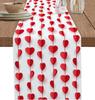 Valentine's Day Red Love Heart Linen Table Runner Wedding Party Decor Valentine Theme Table Runners Dresser Scarf Table Decor