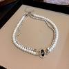 Dopamine Pearl Necklace: Retro Court Style Versatile Clavicle Chain for Women