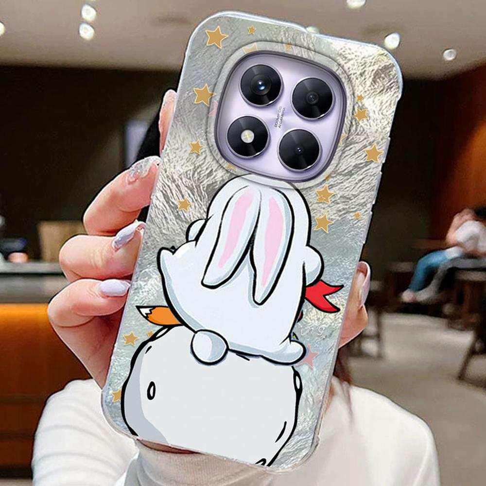 Kolorowy Gradient Biały Motyl Leopard Love Print Etui na Telefon Xiaomi Redmi Note 14 Pro 5G Pokrowiec Miękki Silikonowy Bumper Twardy PC Tylny Pokrowiec