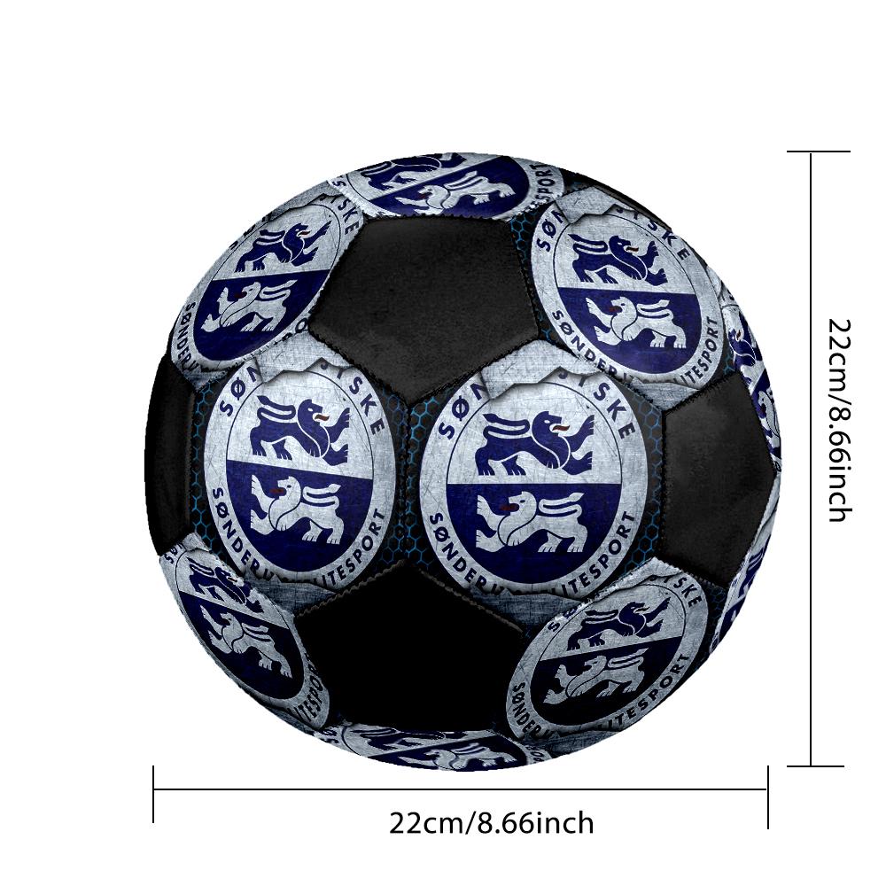 Sonderjyske FC Soccer Ball, Colorful, Suitable for All Ages, Machine-stitched, PVC Material, Competition Grade, Durable and High Bounce