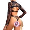 New sex underwear sexy lace perspective lace onesie split two-piece set
