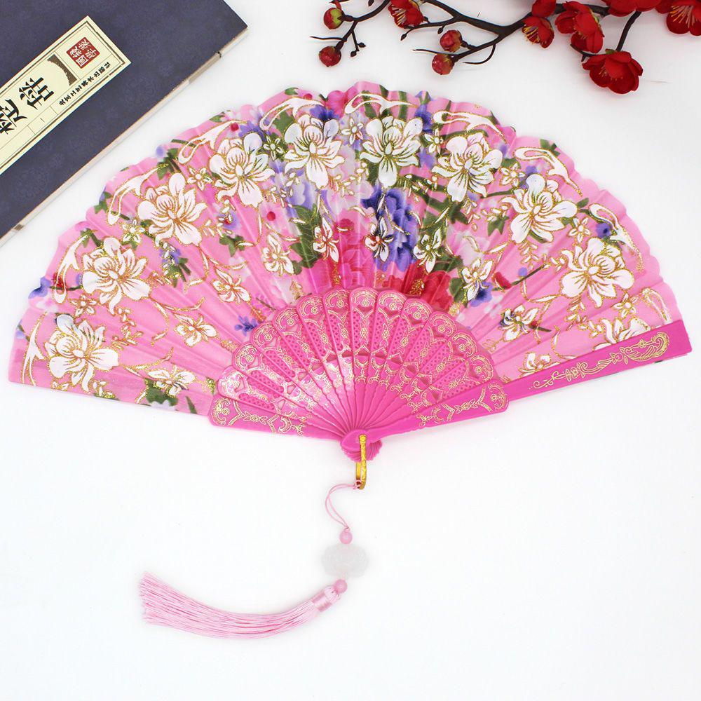 Silk Chinese-Style Folding Fan: Cheongsam, Hanfu, Dance, Wing Chun, Photography Prop