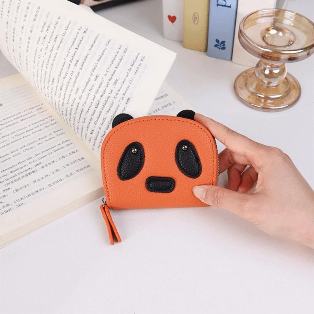 Mini Panda Card Holder Zipper Women Wallet Fashion PU Leather Coin Purse  Outdoor