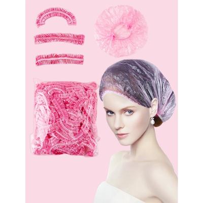 100 Stück Einweg-Duschhaube Transparentes Plastikband Wasserdicht Vergrößert und Verdickt Schönheits- und Haarhaube für Hotels