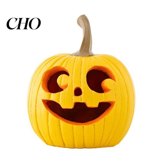 Halloween Dining Table Decor Pumpkin Figurine Spooky Resin Curved Sculpture Autumn Farmhouse Long-lasting Decoration for Front Porch Mantel Home Desk