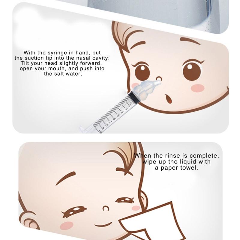 Strzykawki do czyszczenia noska niemowlęcego Wzory Silikonowy aspirator do nosa dla niemowląt do łatwej kontroli przepływu i obserwacji dla dzieci w wieku od 0 do 6 lat