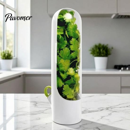 Contenitore per Porta Laterale del Frigorifero Salva Erbe per Frigorifero, Contenitori per Baccelli Coriandolo, Contenitore per Freschezza Verdure, Fresh Keeper, Prezzemolo, Asparagi
